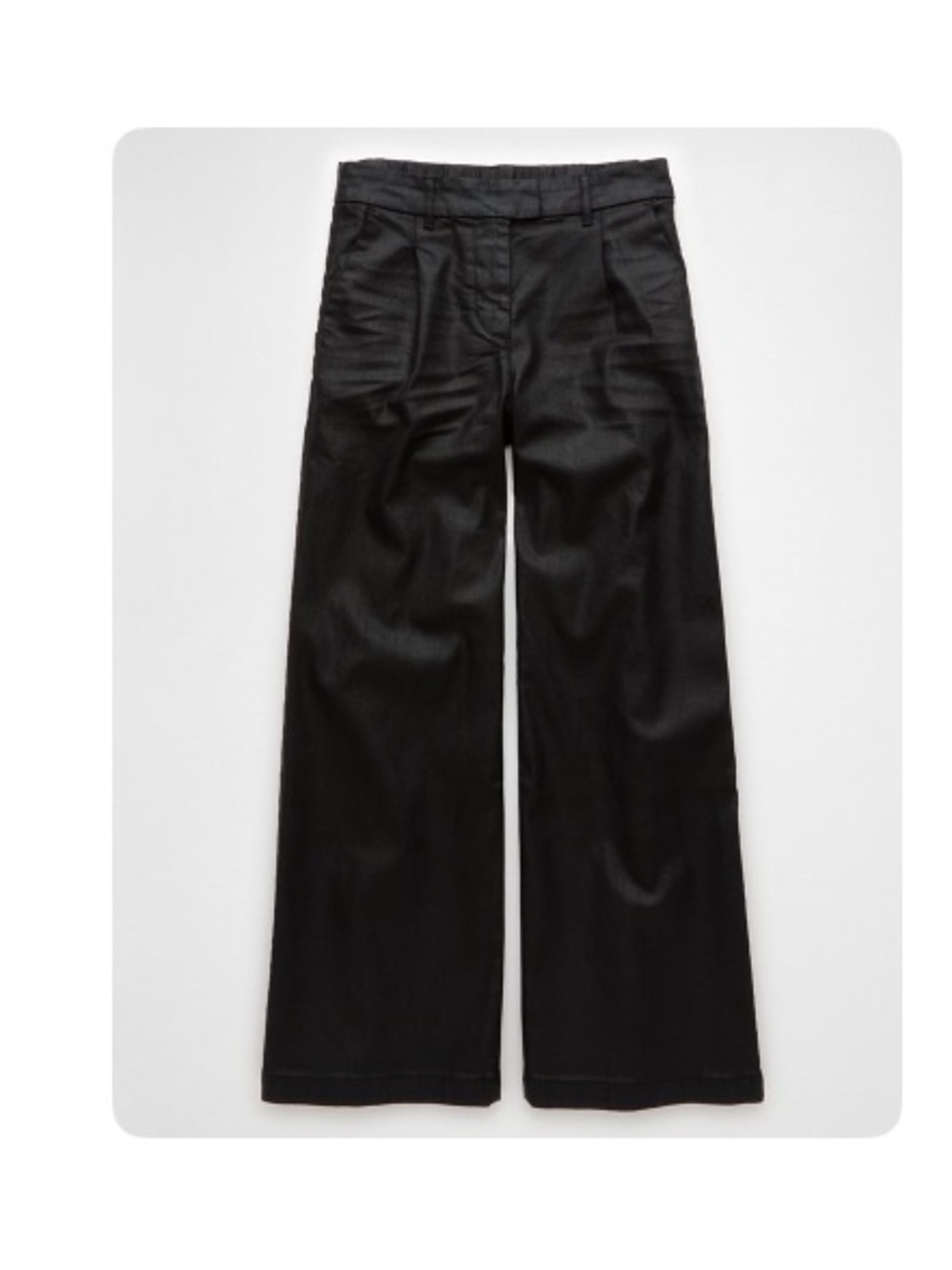AE Stretch High-Waisted Ultra Wide-Leg Coated Trouser Jean